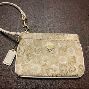 Coach Cream Clutch with Signature Monogram